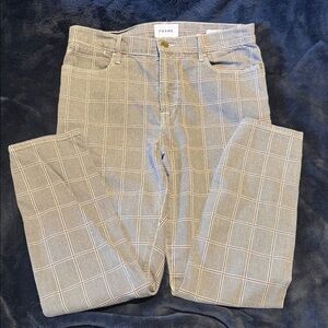 FRAME Denim Gray Plaid Le High Skinny Crop Pants